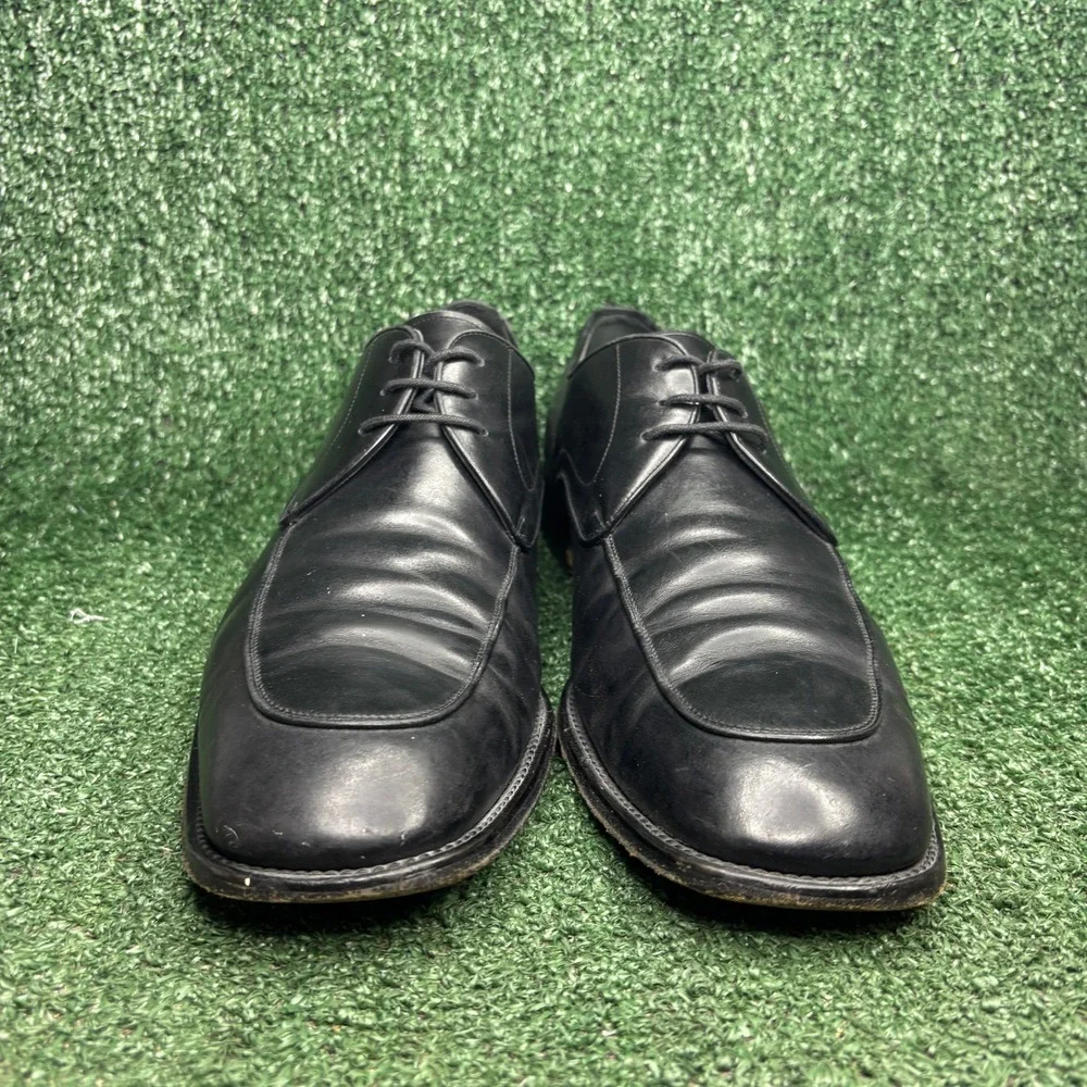 Bally Oronis Leather Lace Up Apron Toe Classic Oxford Dress Shoes Black Mens 12D